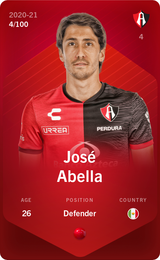 Sorare - Sorare Official - José Abella 2020-21 • Rare 4/100 - NFT # 95001269846269494981437656867472568966985250070015970014107870837038612005621
