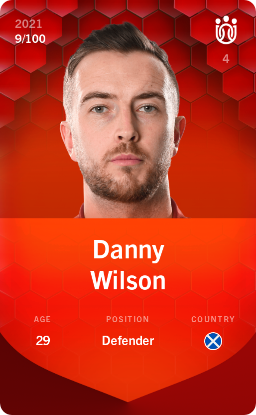 Sorare - Sorare Official - Danny Wilson 2021-22 • Rare 9/100 - NFT # 84534989808793021578104003798358870401315653729613975261729740312089522321438