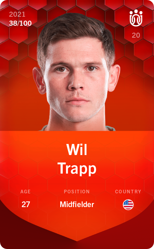 Sorare - Sorare Official - Wil Trapp 2021-22 • Rare 38/100 - NFT # 115472713381286829293376514229503288568073676854998680965649484551710566149791