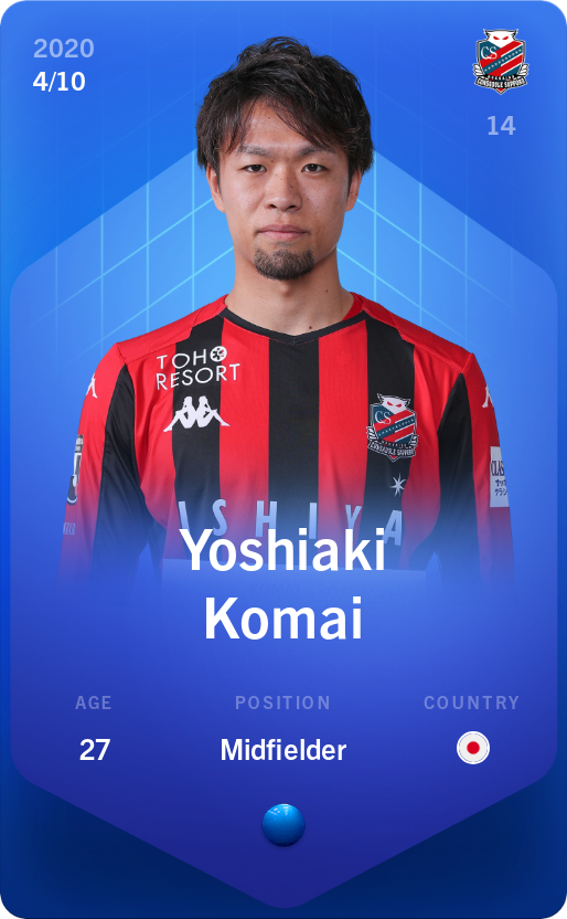 Sorare - Sorare Official - Yoshiaki Komai 2020-21 • Super Rare 4/10 - NFT # 58815514617976548702002426163019934808322912143855240698899440829028995683625