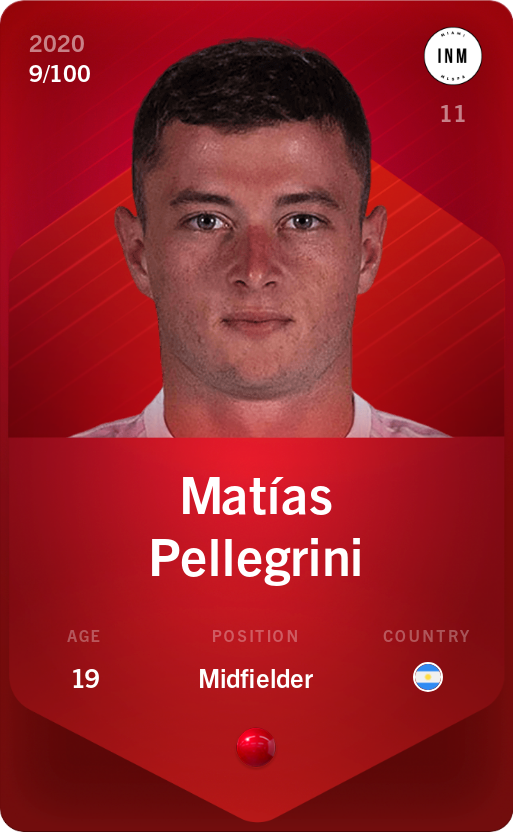 Sorare - Sorare Official - Matías Pellegrini 2020-21 • Rare 9/100 - NFT # 64701046209629440383046559442050186284090137308254109781626067939293986202826