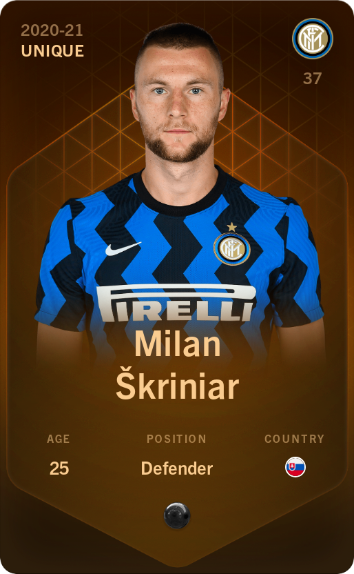 Sorare - Sorare Official - Milan Škriniar 2020-21 • Unique - NFT # 64465744539318614948322072196870067155227843815212858916924377063296885943969