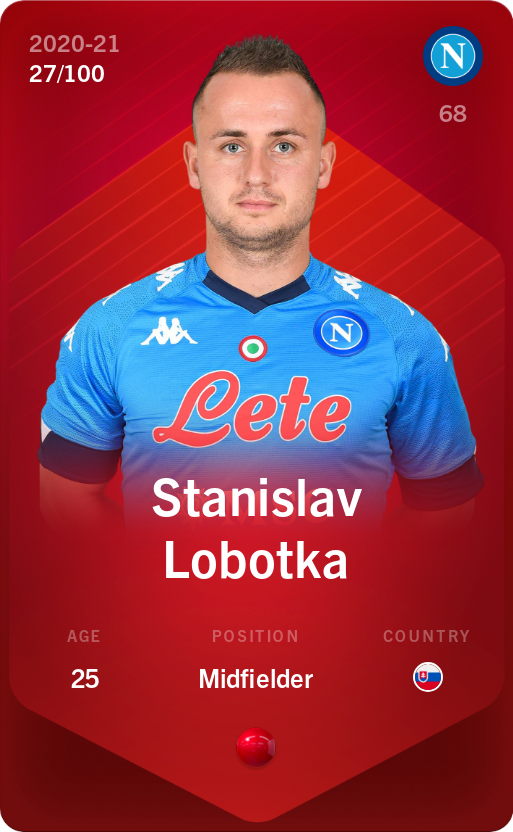 Sorare - Sorare Official - Stanislav Lobotka 2020-21 • Rare 27/100 - NFT # 48991838263801138647765653818027347660140037361761778090173107773832664538223