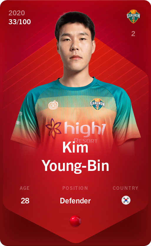 Sorare - Sorare Official - Kim Young-Bin 2020-21 • Rare 33/100 - NFT # 64231940161595343512557493460484721466298413509948240370335820403287462256179