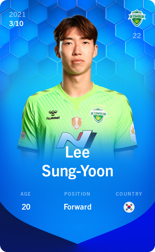 Sorare - Sorare Official - Lee Sung-Yoon 2021-22 • Super Rare 3/10 - NFT # 67204560894282377095988634100366072840750500467094983148256274405105641232803