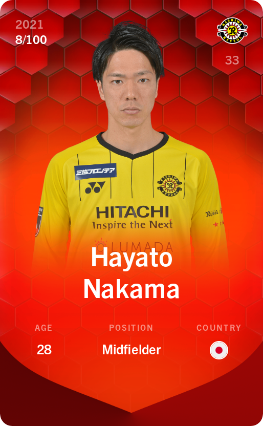 Sorare - Sorare Official - Hayato Nakama 2021-22 • Rare 8/100 - NFT # 22247276980184756943874127129932021303558558840821788675746036776561114386132