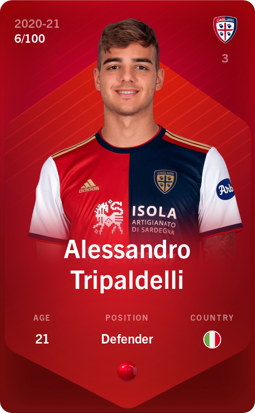 Sorare - Sorare Official - Alessandro Tripaldelli 2020-21 • Rare 6/100 - NFT # 39308469580411771693846877238087104368557993403997024626084980782690562635342