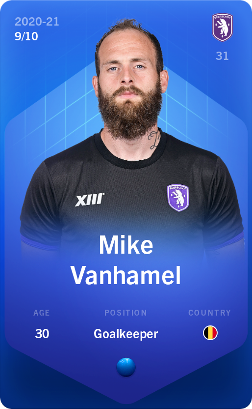 Sorare - Sorare Official - Mike Vanhamel 2020-21 • Super Rare 9/10 - NFT # 42362471288411849064066534140384429879640674220562946219235344954021178671551