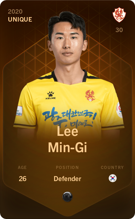 Sorare - Sorare Official - Lee Min-Gi 2020-21 • Unique - NFT # 29576859042580679751348773209918810131197867480832572106938654107481034704071