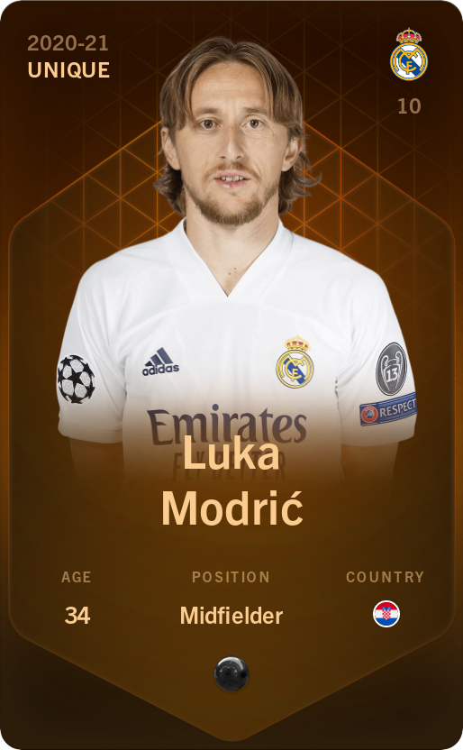 Sorare - Sorare Official - Luka Modrić 2020-21 • Unique - NFT # 109321062677419007930634605930411934945954775881120876915683231740265725877851