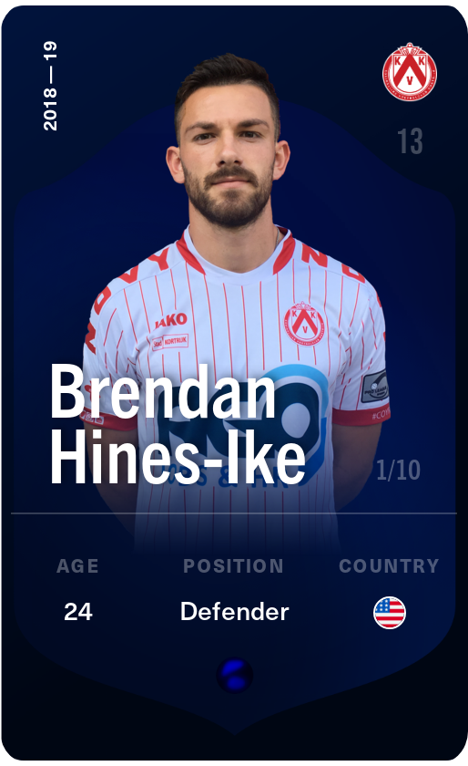 Sorare - Sorare Official - Brendan Hines-Ike 2018-19 • Super Rare 1/10 - NFT # 4561291085327748053775418516421345327340619129596920532630199032681086745758