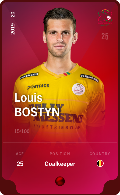 Sorare - Sorare Official - Louis Bostyn 2019-20 • Rare 15/100 - NFT # 65835490238221523002654904750329318222594558620279766349484571159182479102631