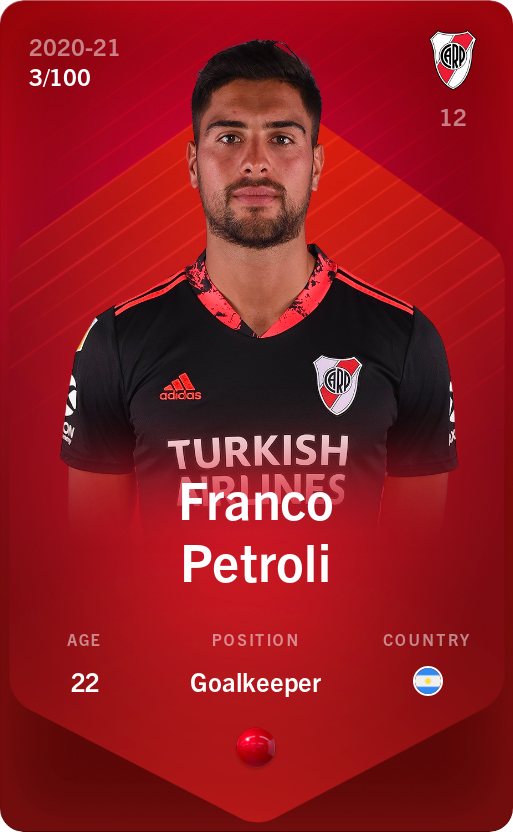 Sorare - Sorare Official - Franco Petroli 2020-21 • Rare 3/100 - NFT # 70570968648616304673368856724058346674444426428278956444288822985937679213629