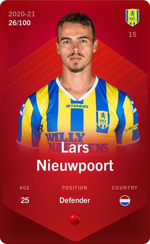 Sorare - Sorare Official - Lars Nieuwpoort 2020-21 • Rare 26/100 - NFT # 37324159330129349341199779185436466077456737557365931667436693778831254725782