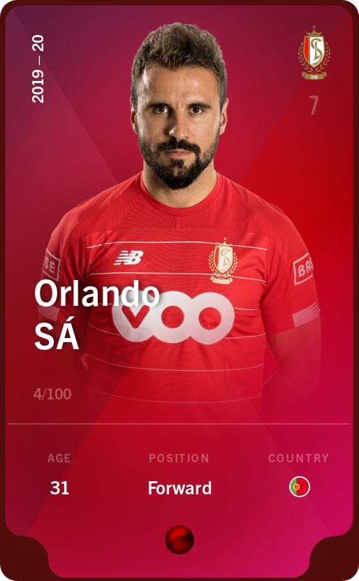 Sorare - Sorare Official - Orlando Sá 2019-20 • Rare 4/100 - NFT # 74355160065205280031341274351121694549479239748164981936050482974087993963747