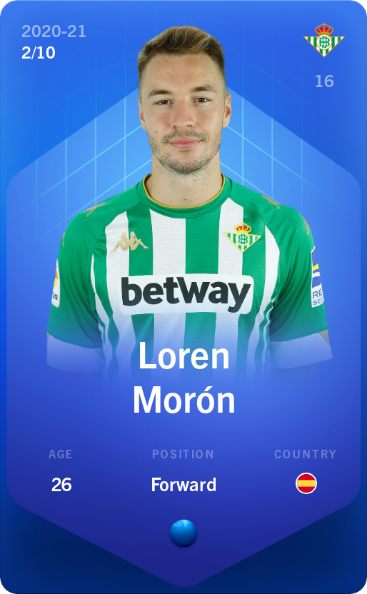 Sorare - Sorare Official - Loren Morón 2020-21 • Super Rare 2/10 - NFT # 51391771070271754006128996155014899457579761466779863137005444631772182513754