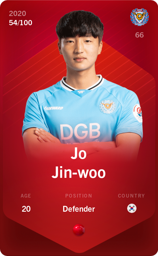 Sorare - Sorare Official - Jo Jin-woo 2020-21 • Rare 54/100 - NFT # 50411796060007828374282171784685206596628418965265689528320563205708961306126