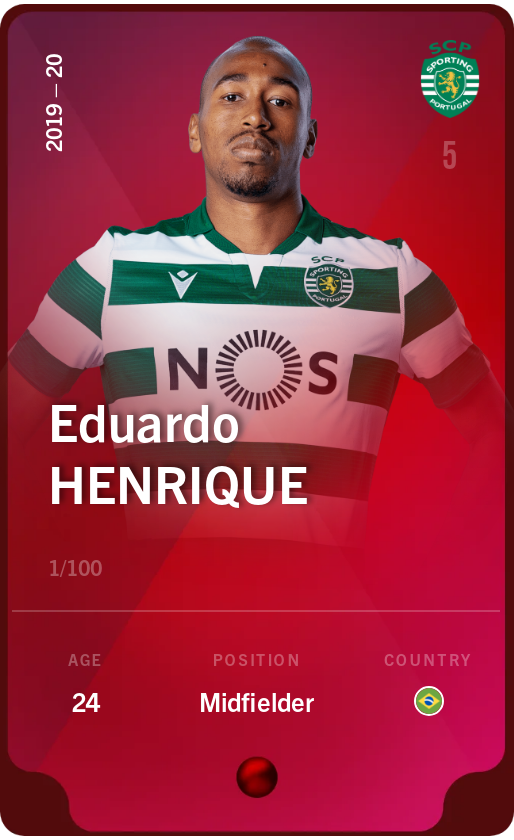 Sorare - Sorare Official - Eduardo Henrique 2019-20 • Rare 1/100 - NFT # 115544615063873500854903714702542040313594433053857505257939727898545700064113