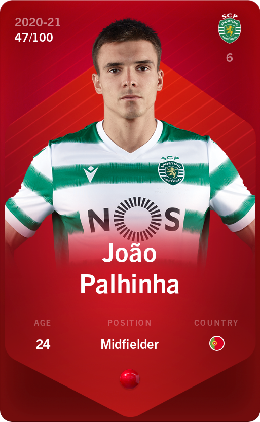 Sorare - Sorare Official - João Palhinha 2020-21 • Rare 47/100 - NFT # 29365684714700180708031091288152608427689948402586512255853841162732438130589