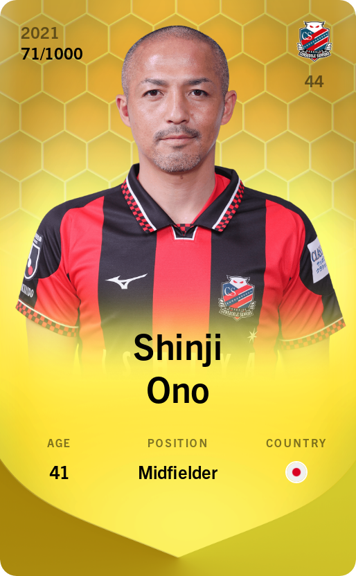 Sorare - Sorare Official - Shinji Ono 2021-22 • Limited 71/1000 - NFT # 9585578160397787928870833551609155409128346157671935539292377349922235584513