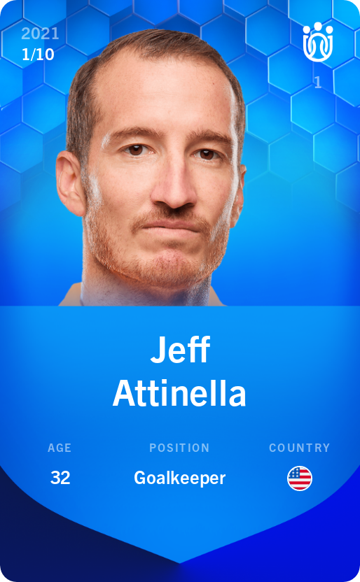 Sorare - Sorare Official - Jeff Attinella 2021-22 • Super Rare 1/10 - NFT # 55943312045592018307420381334665401108052162829489927293824410451832206139929