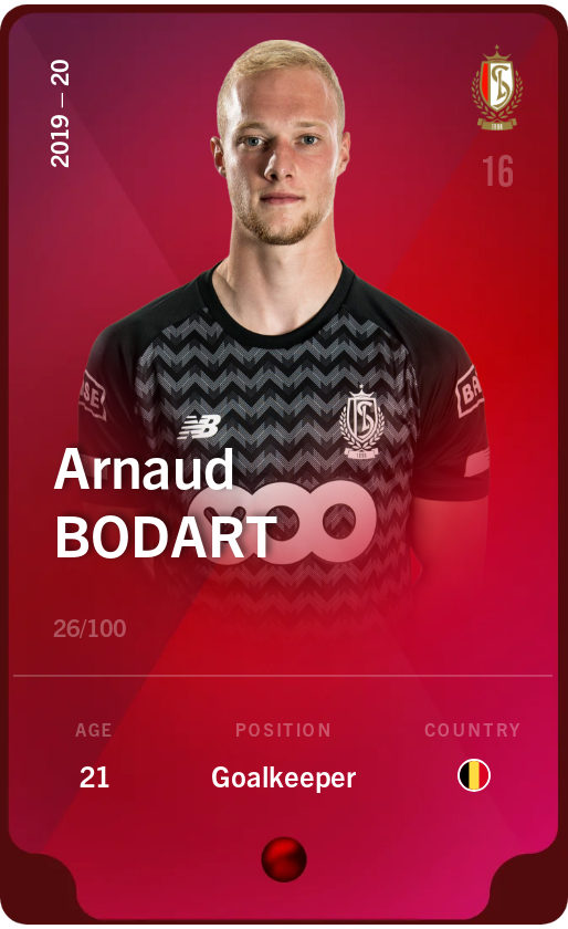 Sorare - Sorare Official - Arnaud Bodart 2019-20 • Rare 26/100 - NFT # 99553113221934410983609556071529612742047796930310314767903949806582490544511