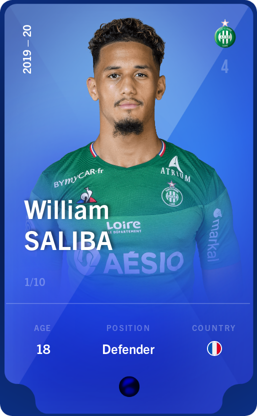 Sorare - Sorare Official - William Saliba 2019-20 • Super Rare 1/10 - NFT # 10400589174966195164033910285484528711683313664458440745694540792260785532858