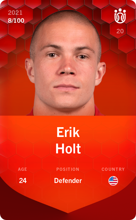 Sorare - Sorare Official - Erik Holt 2021-22 • Rare 8/100 - NFT # 90384309939516477204797469022737980062480918006937071210658732680149771867653