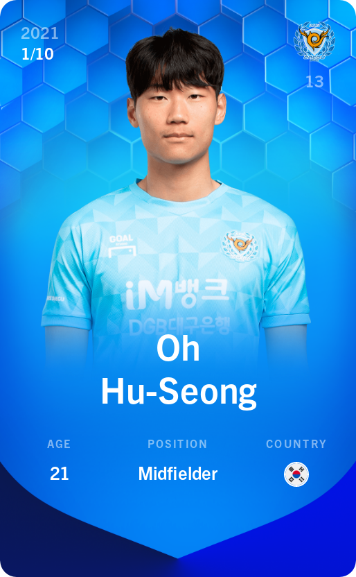 Sorare - Sorare Official - Oh Hu-Seong 2021-22 • Super Rare 1/10 - NFT # 16396302930884430426091501936769997309209330075796823583571951494143955023840