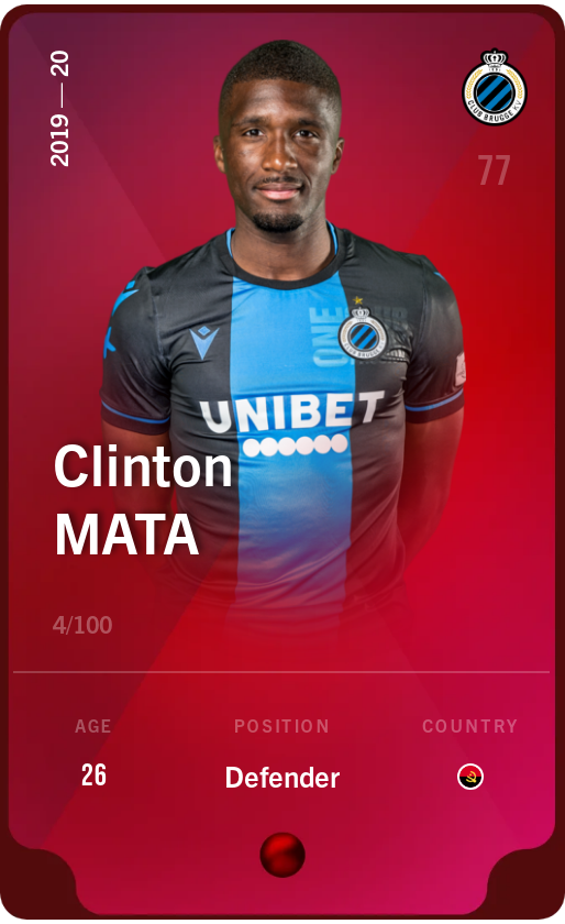 Sorare - Sorare Official - Clinton Mata 2019-20 • Rare 4/100 - NFT # 13112171209059196771489171523580402952104717275971670405184635568151483970304