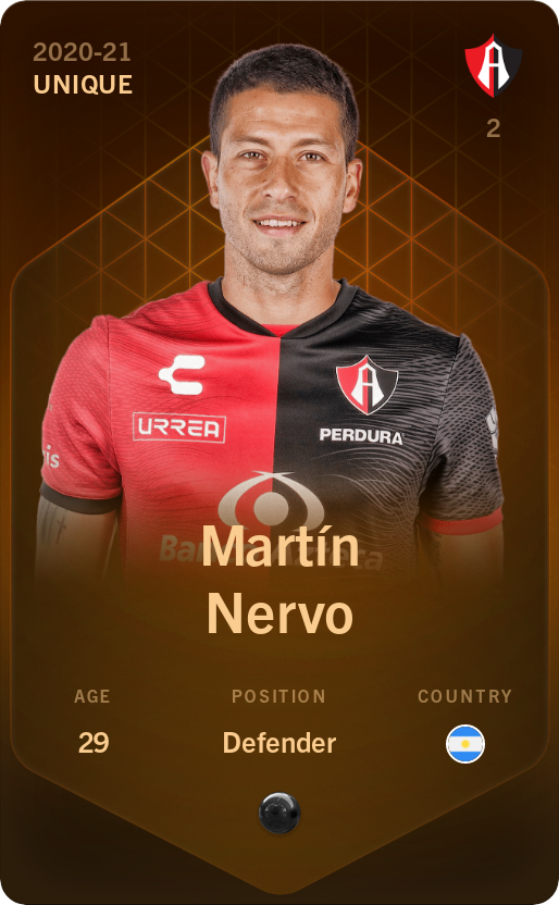 Sorare - Sorare Official - Martín Nervo 2020-21 • Unique - NFT # 3732453308447075918005876793251038956265403332122402126362591254493899215647