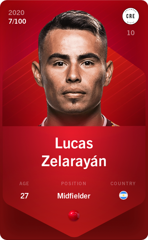 Sorare - Sorare Official - Lucas Zelarayán 2020-21 • Rare 7/100 - NFT # 79077561798563254519263230139844194852492375564072590268557748242811644673273