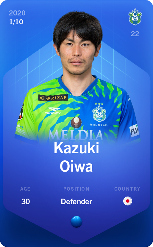 Sorare - Sorare Official - Kazuki Oiwa 2020-21 • Super Rare 1/10 - NFT # 36111052719306426741216262679956864862948974556372535320589430572274992311186