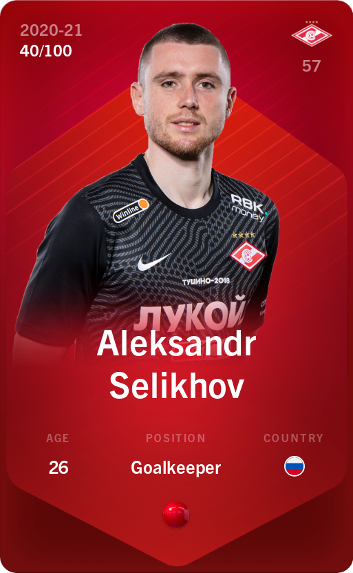 Sorare - Sorare Official - Aleksandr Selikhov 2020-21 • Rare 40/100 - NFT # 113137314062820387669333921979448910526566919324236946034579677762472059166792
