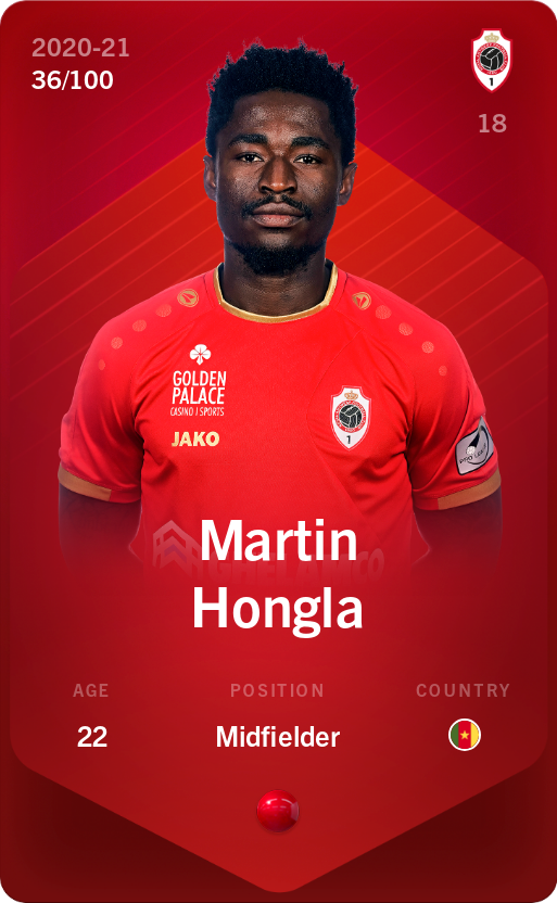 Sorare - Sorare Official - Martin Hongla 2020-21 • Rare 36/100 - NFT # 86715407654540625550045557152748963118033615862647407468629394783561896045840