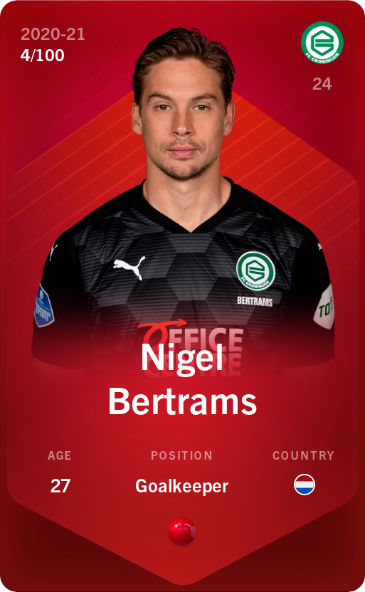 Sorare - Sorare Official - Nigel Bertrams 2020-21 • Rare 4/100 - NFT # 55553703859261928871326602776758666011340340384755139846030771221422348282199