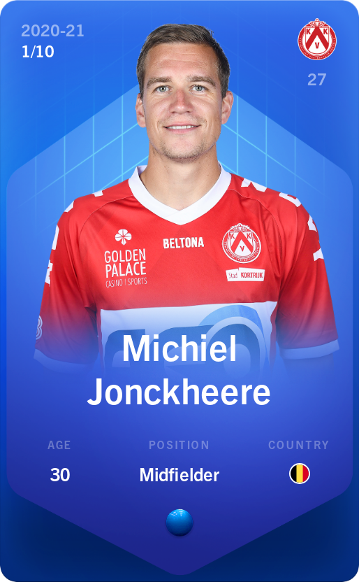 Sorare - Sorare Official - Michiel Jonckheere 2020-21 • Super Rare 1/10 - NFT # 2803643902012411442704557716619009563590964133213617867419399035418517732976