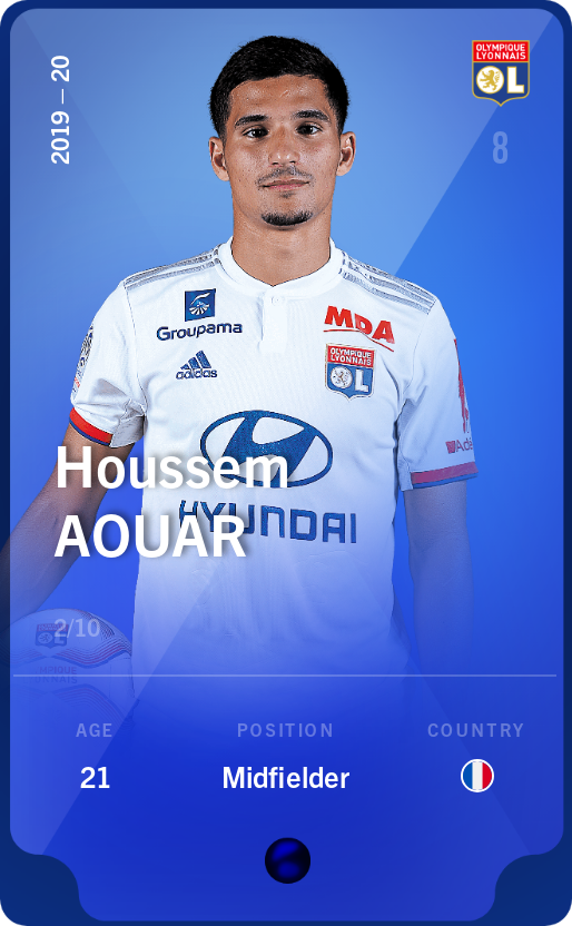 Sorare - Sorare Official - Houssem Aouar 2019-20 • Super Rare 2/10 - NFT # 46118527834113121001599282181226705881521644118202166492045920642189915887607