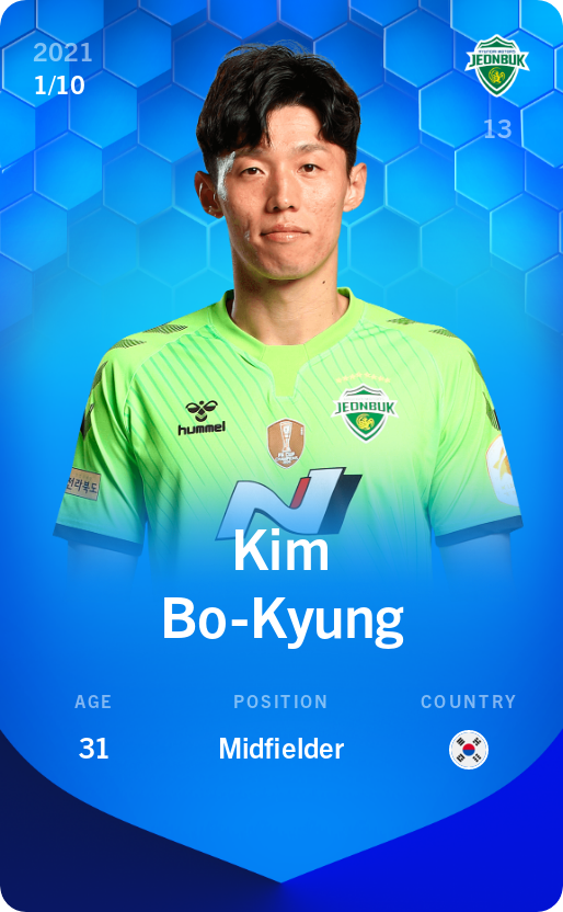 Sorare - Sorare Official - Kim Bo-Kyung 2021-22 • Super Rare 1/10 - NFT # 77268889312644013074342687924066925897986393508980571539923823345973589630011