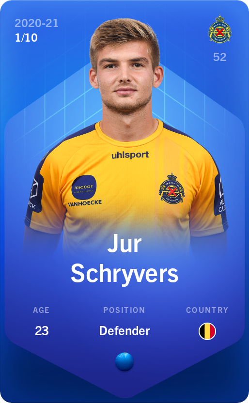 Sorare - Sorare Official - Jur Schryvers 2020-21 • Super Rare 1/10 - NFT # 23879594441948296843606304092598609591229055182486512391316874216018696829838