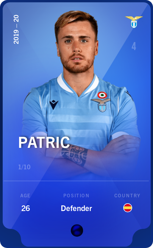 Sorare - Sorare Official - Patric 2019-20 • Super Rare 1/10 - NFT # 27860541828858346259905042738322056133850859013964946104571311282347599514794
