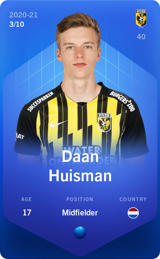 Sorare - Sorare Official - Daan Huisman 2020-21 • Super Rare 3/10 - NFT # 72644556774918673932267008281569719581985077289094368592760809050672725305637