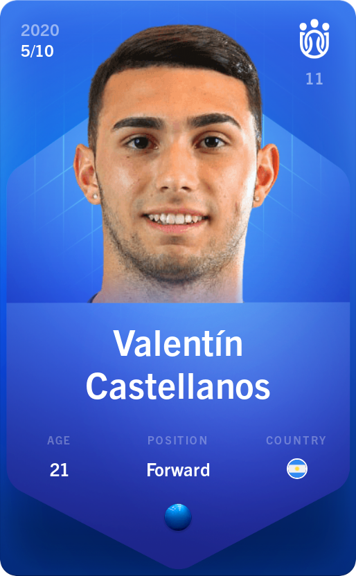 Sorare - Sorare Official - Valentín Castellanos 2020-21 • Super Rare 5/10 - NFT # 103404100941046389770583042017396139241594489047897332772439138296572483637868