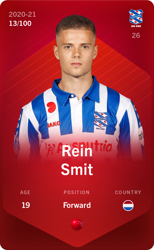 Sorare - Sorare Official - Rein Smit 2020-21 • Rare 13/100 - NFT # 43991401825442546516674405639302996138137756458516598843339565389074303202982