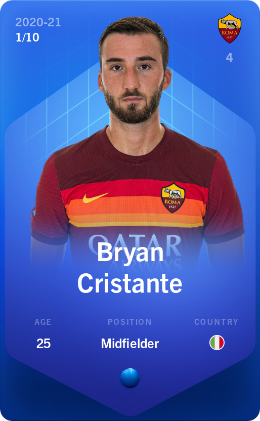 Sorare - Sorare Official - Bryan Cristante 2020-21 • Super Rare 1/10 - NFT # 104127551660137554325103668485359568225249451127394359476916763561116627972138