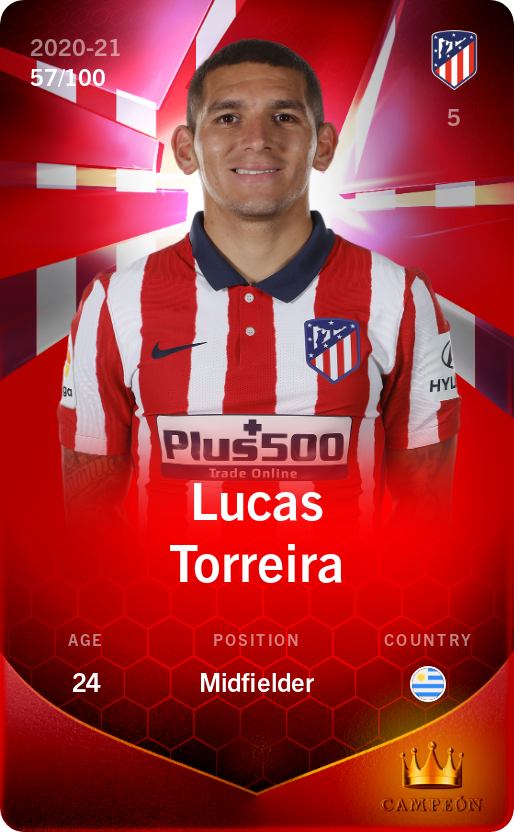 Sorare - Sorare Official - Lucas Torreira 2020-21 • Rare 57/100 - NFT # 104139949498575144171158623701863672559270640556191622060948007355951381042