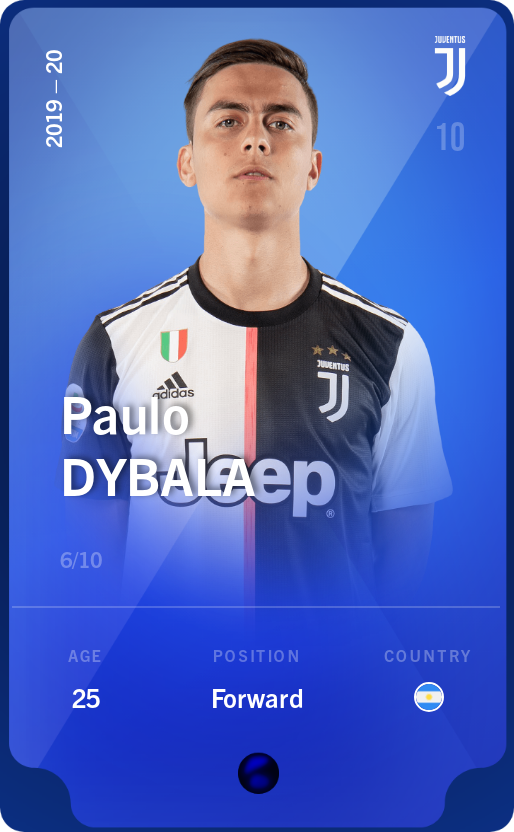 Sorare - Sorare Official - Paulo Dybala 2019-20 • Super Rare 6/10 - NFT # 84907584239752640635487527680140978490326370925082830100078737033833042167209