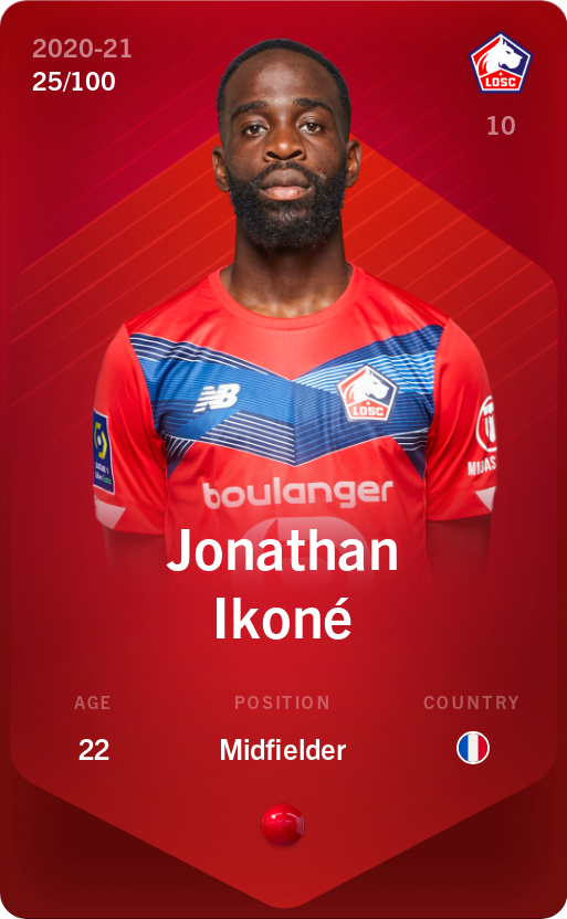 Sorare - Sorare Official - Jonathan Ikoné 2020-21 • Rare 25/100 - NFT # 39477851974538926978960801274547807818115529931341526245534985783609207507039