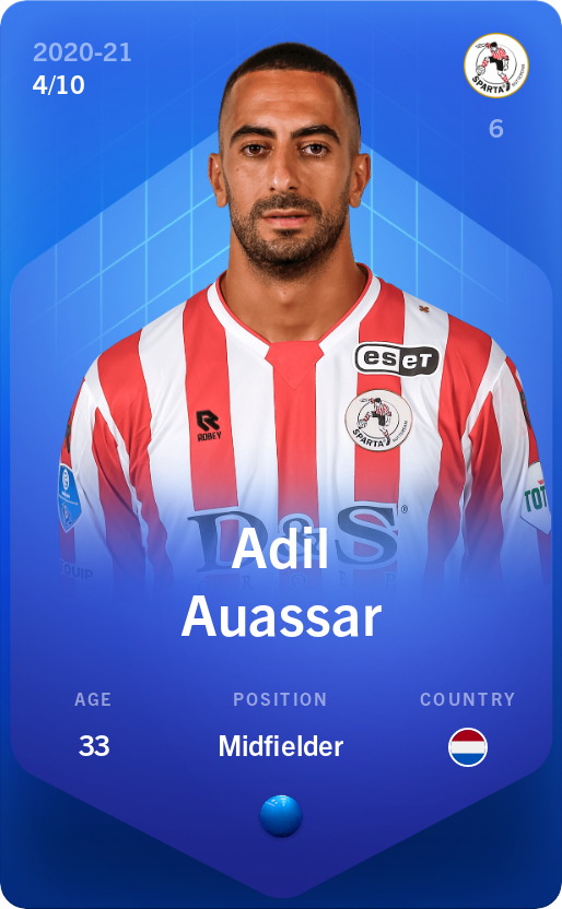 Sorare - Sorare Official - Adil Auassar 2020-21 • Super Rare 4/10 - NFT # 104190417308410646767803008151945173550503490110648810188012647079552767258967