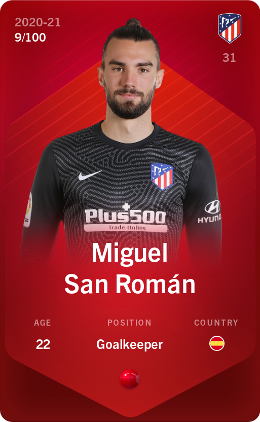 Sorare - Sorare Official - Miguel San Román 2020-21 • Rare 9/100 - NFT # 40511540546512368312194728930163315535859833903374304190601588690109740168349